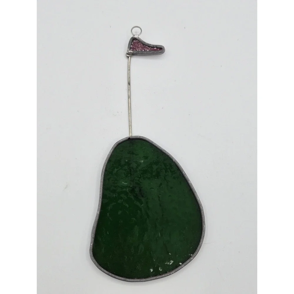 Vtg Golf Hole Stained Glass 7